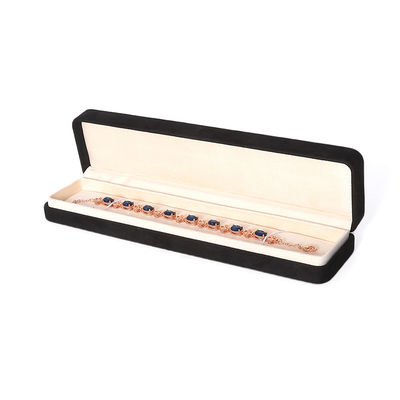 Juego de joyas grande de alta gama, collar, pulsera, aretes, anillo, embalaje, caja de joyería cuadrada de terciopelo negro hecha a mano con logotipo