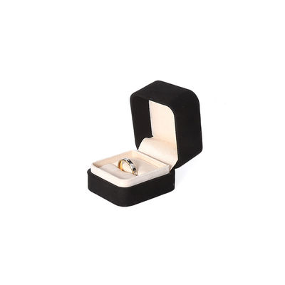 Juego de joyas grande de alta gama, collar, pulsera, aretes, anillo, embalaje, caja de joyería cuadrada de terciopelo negro hecha a mano con logotipo