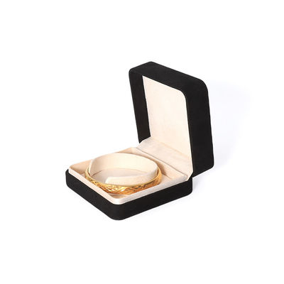 Juego de joyas grande de alta gama, collar, pulsera, aretes, anillo, embalaje, caja de joyería cuadrada de terciopelo negro hecha a mano con logotipo