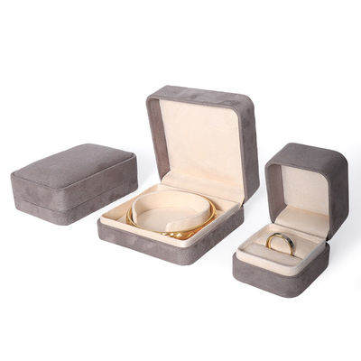 Caja de embalaje de joyería gris premium personalizada de alta gama para conjuntos de joyería grandes: collar, pulsera, pendientes, embalaje de anillos