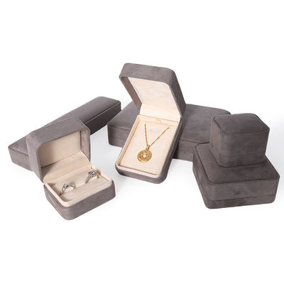 Caja de embalaje de joyería gris premium personalizada de alta gama para conjuntos de joyería grandes: collar, pulsera, pendientes, embalaje de anillos