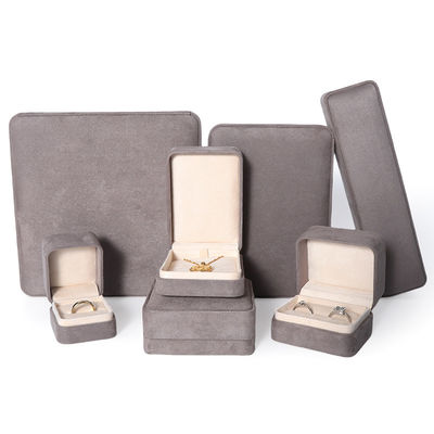 Caja de embalaje de joyería gris premium personalizada de alta gama para conjuntos de joyería grandes: collar, pulsera, pendientes, embalaje de anillos