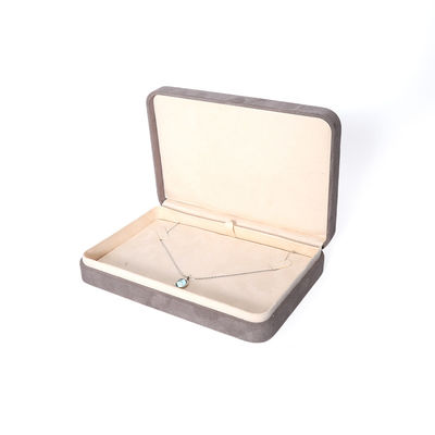 Caja de embalaje de joyería gris premium personalizada de alta gama para conjuntos de joyería grandes: collar, pulsera, pendientes, embalaje de anillos