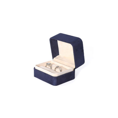 Caja de embalaje de joyería azul premium al por mayor de fabricación china, caja de embalaje personalizada de alta gama para conjuntos de joyería grandes, collar, pulsera, pendientes, anillo, embalaje cuadrado hecho a mano de terciopelo azul, caja de joyería con logotipo