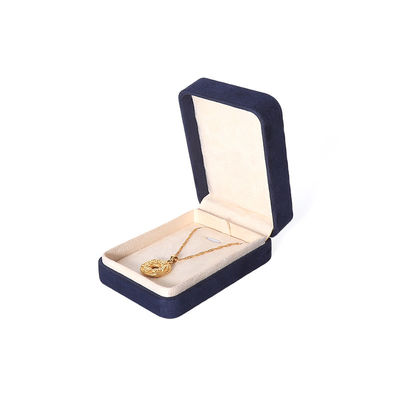 Caja de embalaje de joyería azul premium al por mayor de fabricación china, caja de embalaje personalizada de alta gama para conjuntos de joyería grandes, collar, pulsera, pendientes, anillo, embalaje cuadrado hecho a mano de terciopelo azul, caja de joyería con logotipo