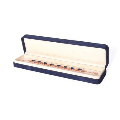 Caja de embalaje de joyería azul premium al por mayor de fabricación china, caja de embalaje personalizada de alta gama para conjuntos de joyería grandes, collar, pulsera, pendientes, anillo, embalaje cuadrado hecho a mano de terciopelo azul, caja de joyería con logotipo
