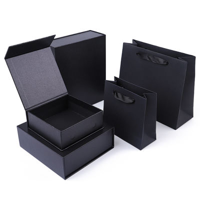 Fabricación al por mayor de cajas de regalo magnéticas de alta calidad, embalaje con logotipo personalizado, lujo, ecológicas, de cartón, papel negro, caja magnética para joyas