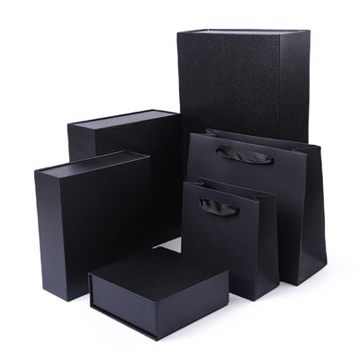 Fabricación al por mayor de cajas de regalo magnéticas de alta calidad, embalaje con logotipo personalizado, lujo, ecológicas, de cartón, papel negro, caja magnética para joyas