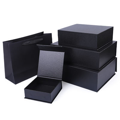 Fabricación al por mayor de cajas de regalo magnéticas de alta calidad, embalaje con logotipo personalizado, lujo, ecológicas, de cartón, papel negro, caja magnética para joyas