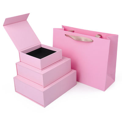 Fabricación al por mayor de alta calidad Caja de regalo magnética Embalaje Logotipo personalizado de lujo de cartón ecológico Papel rosa Caja de joyas magnéticas
