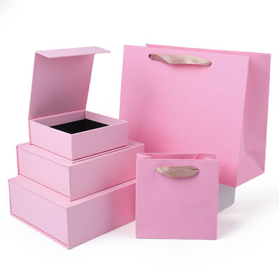 Fabricación al por mayor de alta calidad Caja de regalo magnética Embalaje Logotipo personalizado de lujo de cartón ecológico Papel rosa Caja de joyas magnéticas