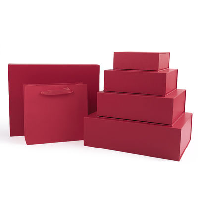 Fabricación al por mayor de cajas de regalo magnéticas de alta calidad con logotipo personalizado de lujo, ecológicas, de cartón, papel, rojas, para joyas.