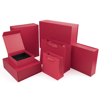 Fabricación al por mayor de cajas de regalo magnéticas de alta calidad con logotipo personalizado de lujo, ecológicas, de cartón, papel, rojas, para joyas.