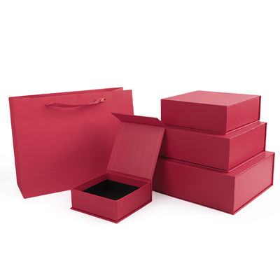 Fabricación al por mayor de cajas de regalo magnéticas de alta calidad con logotipo personalizado de lujo, ecológicas, de cartón, papel, rojas, para joyas.