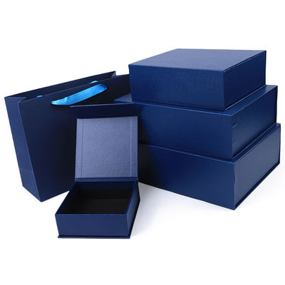 Fabricación al por mayor de cajas de regalo magnéticas de alta calidad con logotipo personalizado de lujo, ecológicas, de cartón, papel, azul, caja magnética para joyas