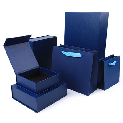 Fabricación al por mayor de cajas de regalo magnéticas de alta calidad con logotipo personalizado de lujo, ecológicas, de cartón, papel, azul, caja magnética para joyas