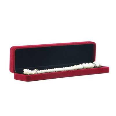 Caja de joyería de terciopelo de alta gama OEM ODM, logotipo personalizable de lujo, caja de joyería de terciopelo rojo
