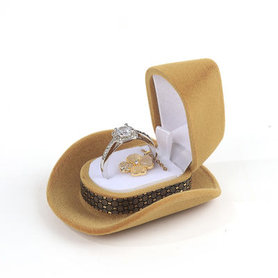 Caja de anillos de vaquero de terciopelo premium personalizada y personalizable para regalos de Navidad