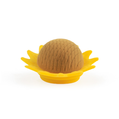 caja de joyería amarilla de terciopelo de girasol personalizada de alta calidad para anillo