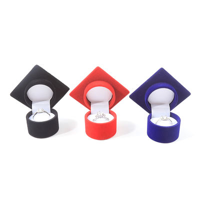 personalizado hign calidad de cartón de mortero de terciopelo caja de joyas de terciopelo para regalos de Navidad