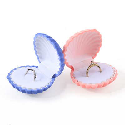 Envases personalizados de joyería de calidad con concha de terciopelo de anillo de veludo