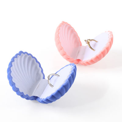 Envases personalizados de joyería de calidad con concha de terciopelo de anillo de veludo