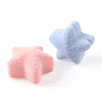 Embalaje de joyería con caja de anillo de terciopelo de estrella de mar personalizada OEM con logotipo