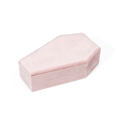 Organizador personalizado Almacenamiento de joyería de terciopelo rosa caja de viaje OEM joyería de Navidad caja de regalo