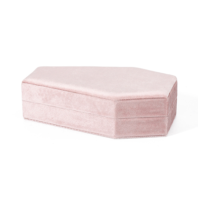 Organizador personalizado Almacenamiento de joyería de terciopelo rosa caja de viaje OEM joyería de Navidad caja de regalo
