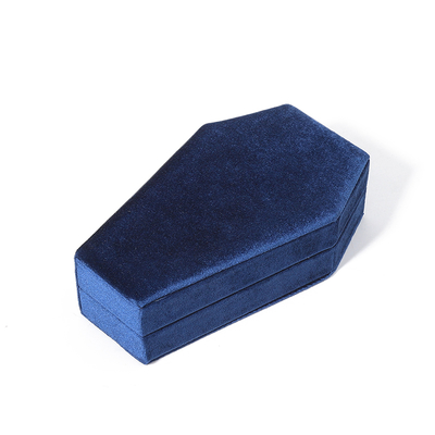 Organizador personalizado Almacenamiento de joyería de terciopelo azul caja de viaje OEM joyería de Navidad caja de regalo