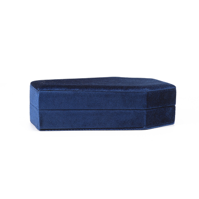 Organizador personalizado Almacenamiento de joyería de terciopelo azul caja de viaje OEM joyería de Navidad caja de regalo
