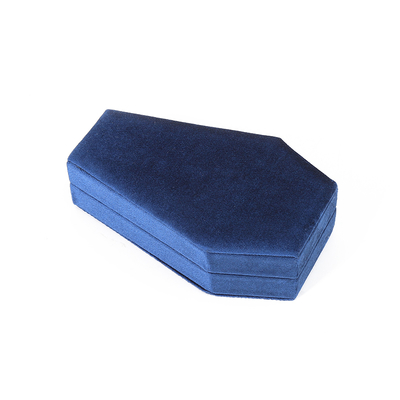 Organizador personalizado Almacenamiento de joyería de terciopelo azul caja de viaje OEM joyería de Navidad caja de regalo