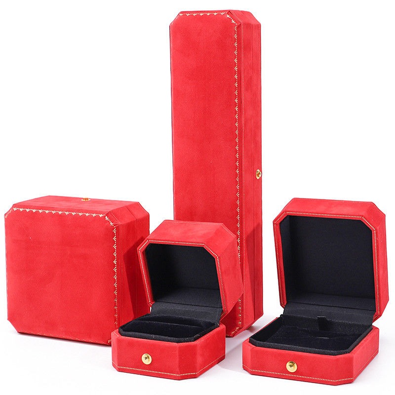 Logotipo personalizado Joyería paquete de terciopelo rojo para pendiente pendientes Brazalete collar anillo