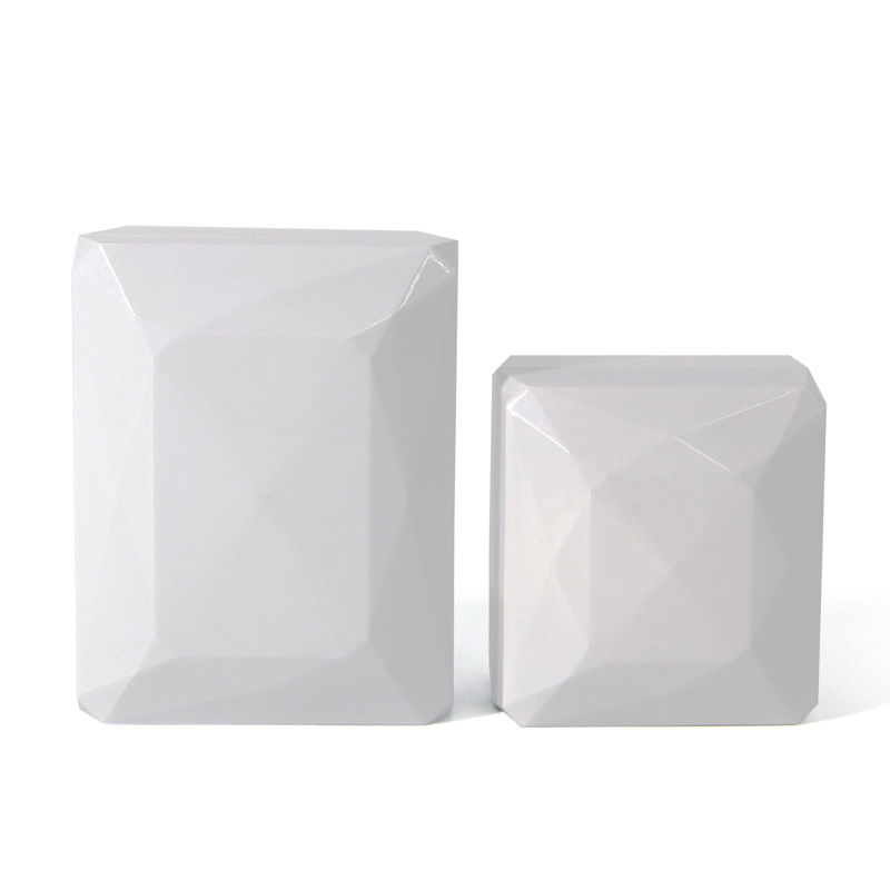 Caja de anillo de lujo Hanhong Logotipo personalizado Caja de almacenamiento de joyas blancas de plástico PU con luz LED