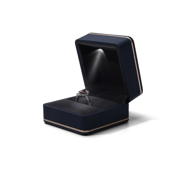 Embalaje de joyas Hanhong Logotipo personalizado Impresión de pantalla de seda Caja de almacenamiento LED de lujo con luz