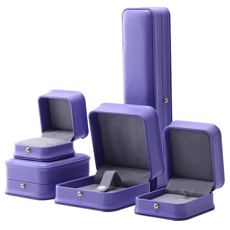 Ojo atractivo púrpura suave de terciopelo joyería caja de almacenamiento paquete para colgante de anillo