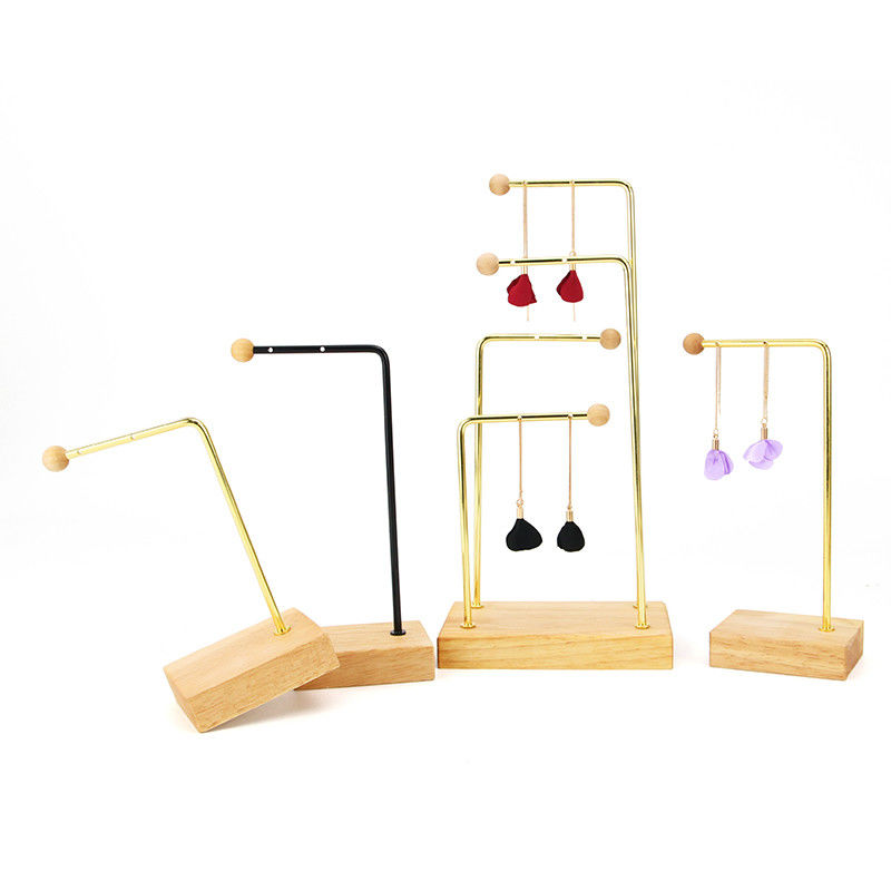 Muestra de colgante de metal portátil en forma de L Estand para joyería Exposición de espectáculos de lujo