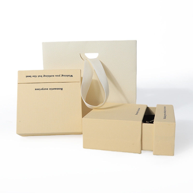 China fabricación al por mayor de alta calidad collar Orecillos Brazalete caja de anillos embalaje de joyas personalizado personalizado cartón ecológico Papel cartón amarillo cajón caja de joyas con logotipo