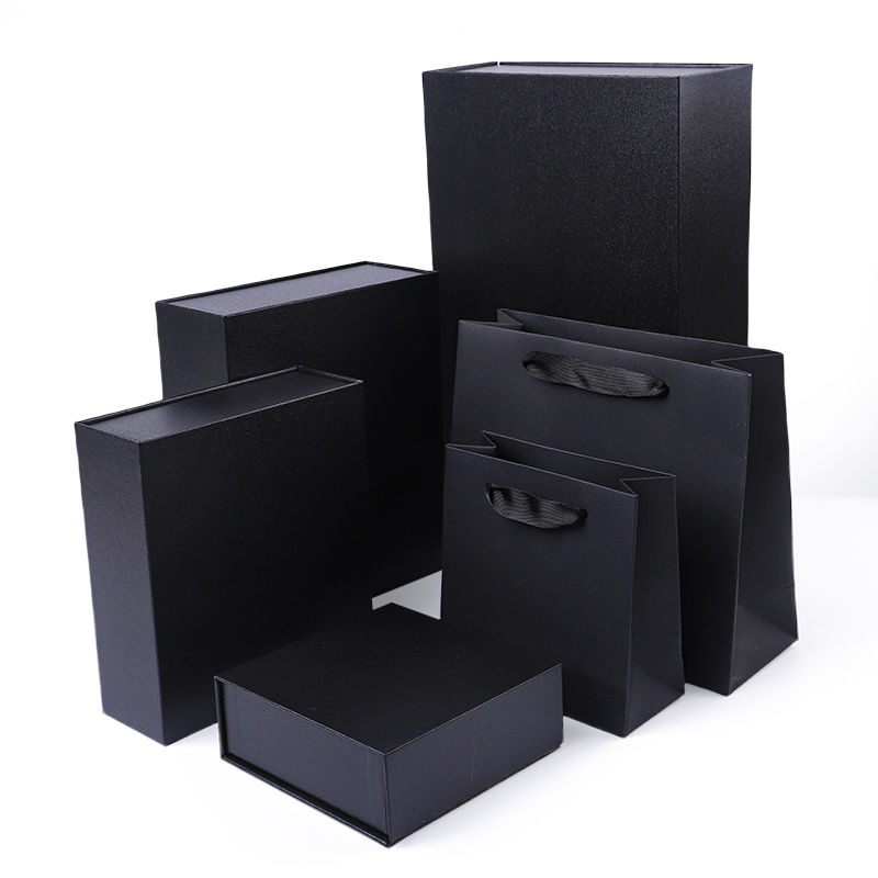 Fabricación al por mayor de cajas de regalo magnéticas de alta calidad, embalaje con logotipo personalizado, lujo, ecológicas, de cartón, papel negro, caja magnética para joyas