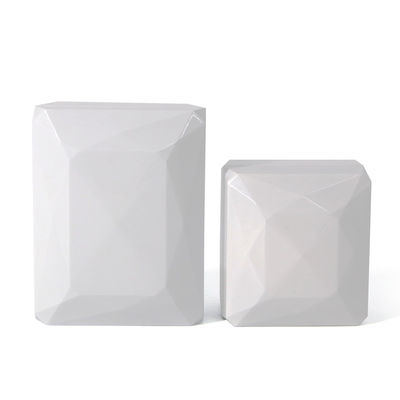 Caja de anillo de lujo Hanhong Logotipo personalizado Caja de almacenamiento de joyas blancas de plástico PU con luz LED