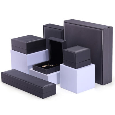 Silver Velvet Jewelry Packaging Box with Custom Logo and Thick Sponge Necklace Ring Box