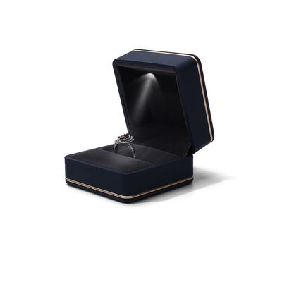 Embalaje de joyas Hanhong Logotipo personalizado Impresión de pantalla de seda Caja de almacenamiento LED de lujo con luz