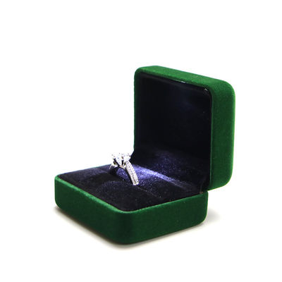 Luxury Velvet Jewelry Set Box para embalaje verde de alta calidad Brazalete Collar de anillo