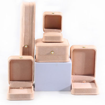 Caja de joyería rectangular de terciopelo personalizada para embalaje de pulseras, pendientes y collares