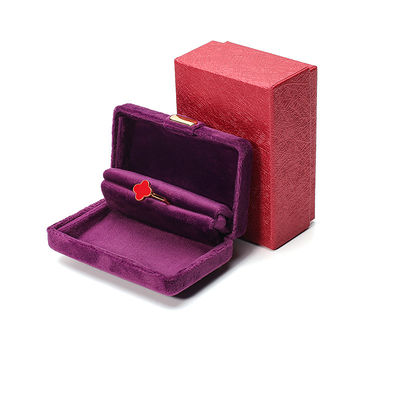 Logotipo personalizado Lujo de Belladón Púrpura Caja de joyas para los aretes Brazalete Collar Anillo