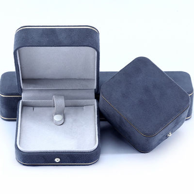 La más nueva caja de joyas de terciopelo gris para brazalete collar de anillo logotipo personalizado Hanhong 2023