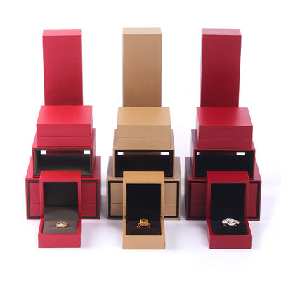 Caja de joyería de papel de logotipo OEM Caja de cajón de microvelo para empacar anillos y colgantes