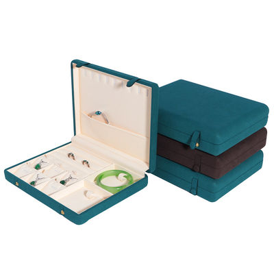Caja de joyas de cuero para el almacenamiento elegante y seguro de los aretes de la pulsera del collar
