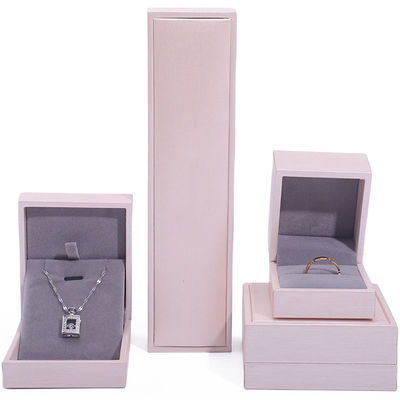 Pink Soft Touch Joyería de cuero falso de lujo Embalaje de almacenamiento de terciopelo