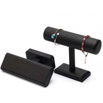 Display de joyería en forma de cilindro de plástico en forma de T